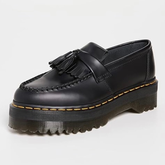 NEW Dr Martens Adrian Quad Leather Tassel Platform Loafers Women’s 9 Black Punk